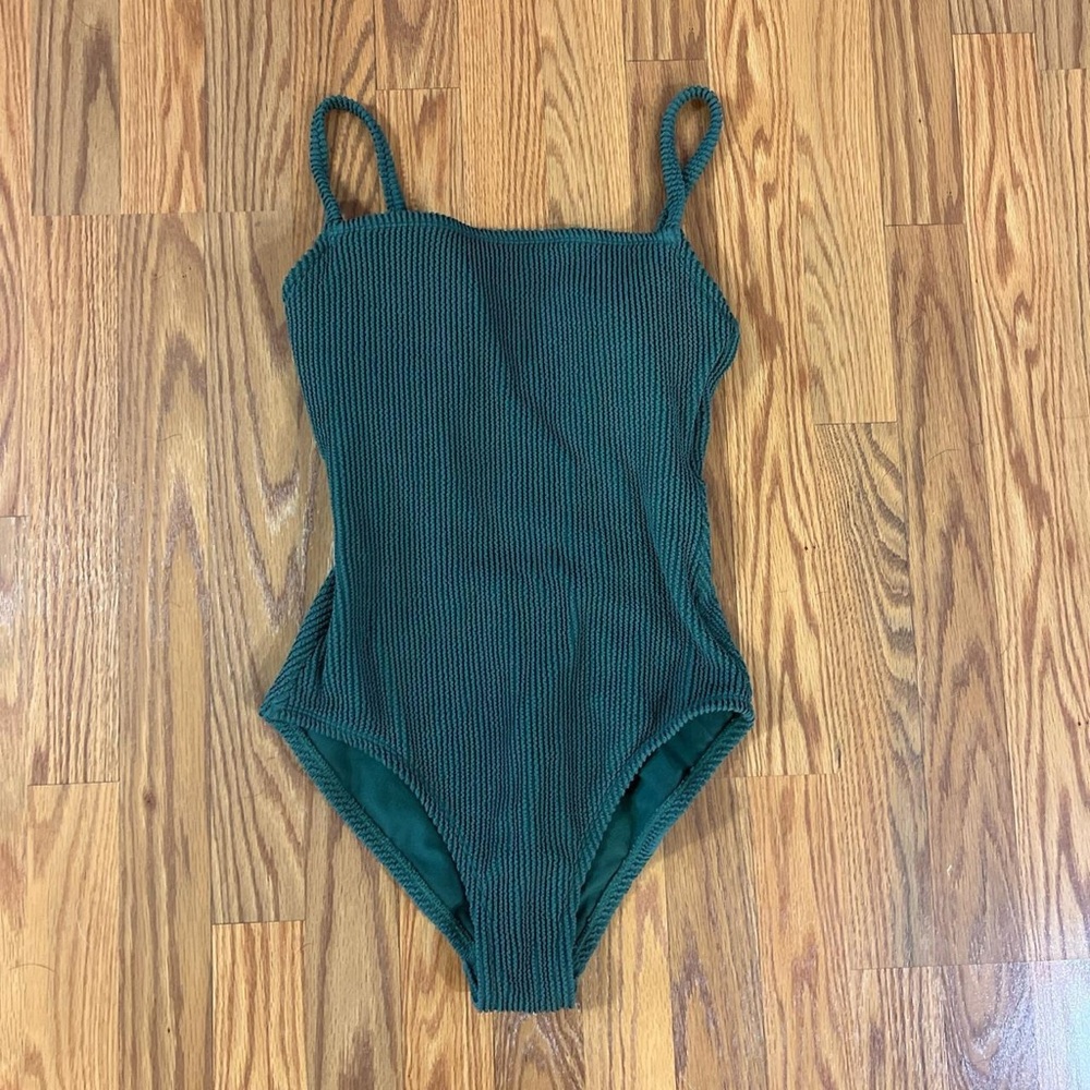 Kona Sol Olive Ribbed Swimsuit